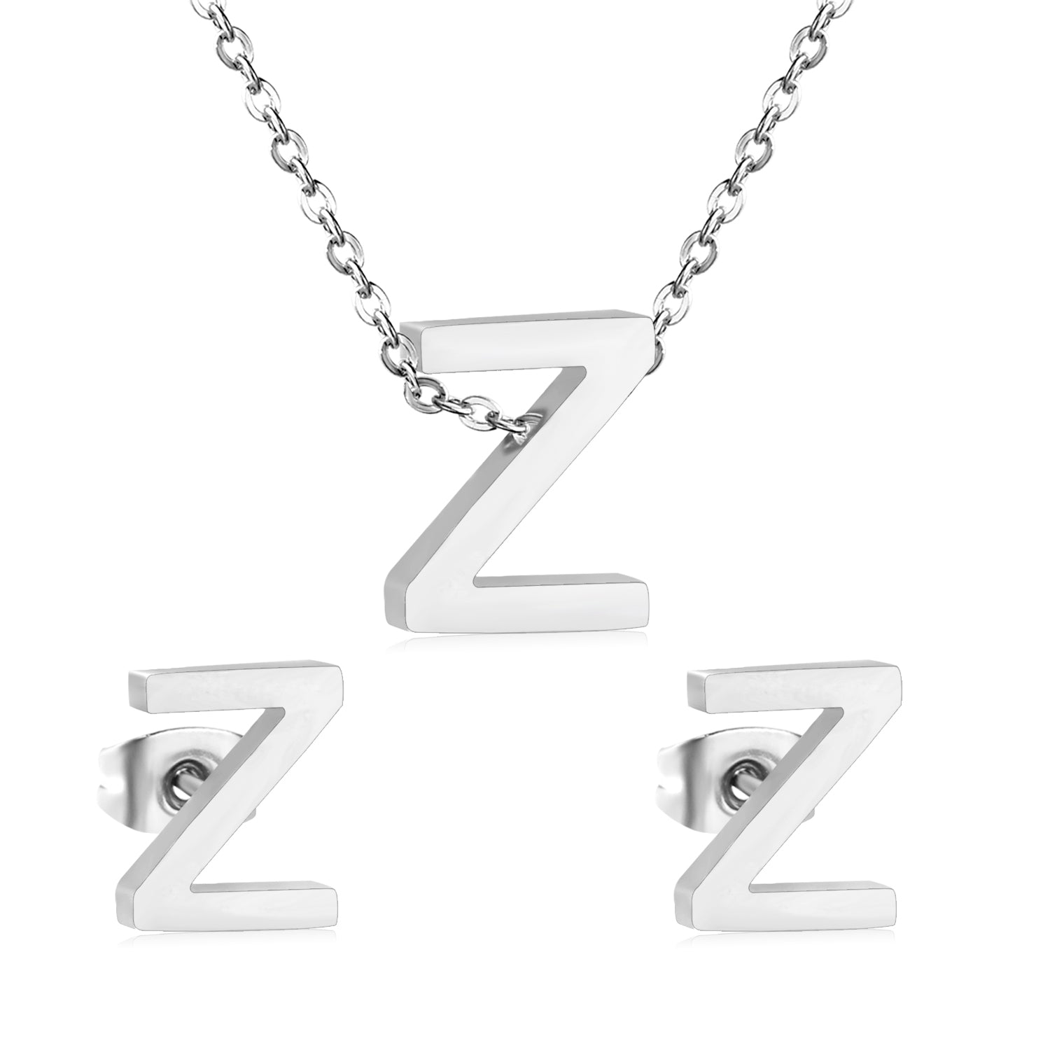 Steel/Gold Cut Letters Set without Diamonds A-Z asonjewelry